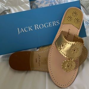 HALF OFF! NEW w/box Jack Rogers Gold Flat Sandal 8.5